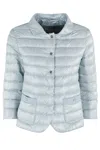 Herno Long Sleeved Quilted Down Jacket In Blue