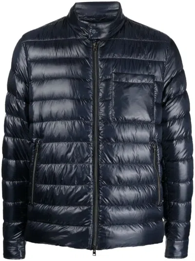 Herno Quilted Puffer Jacket With High Collar In Black