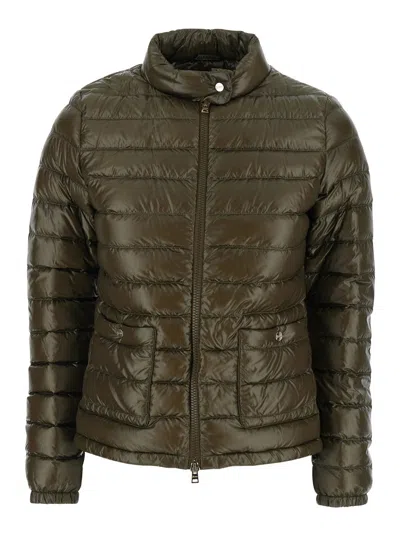 Herno Quilted Puffer Jacket With High Collar For Women In Green
