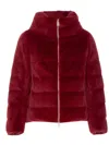 Herno Quilted Puffer Jacket With High Collar In Red