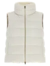 Herno Technical Satin Vest Padded High Collar In White
