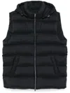 Herno Quilted Puffer Vest With High Collar In Black