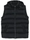 Herno Quilted Puffer Vest With High Collar In Black