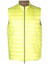 Herno Quilted Reversible Down Gilet In Yellow