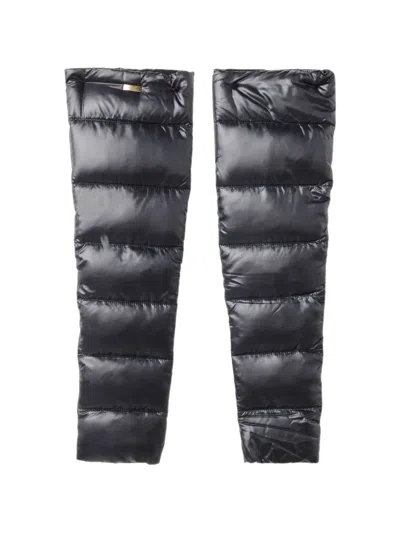 Herno Quilted Ribbed-knit Arm Warmers In 블랙