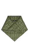 Herno Quilted Ripstop Laminar Scarf In Green