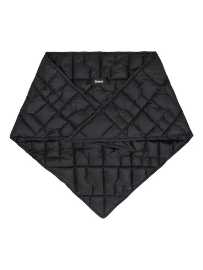 Herno Laminar Scarf In Quilted Ripstop In Black