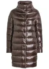 Herno Quilted Shell Coat In Brown