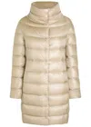Herno Quilted Shell Coat In Neutral