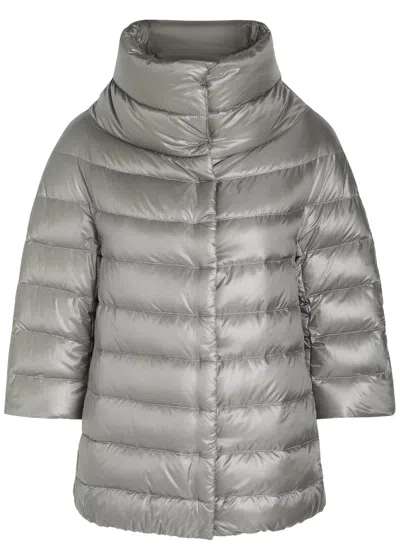 Herno Quilted Shell Jacket In Gray