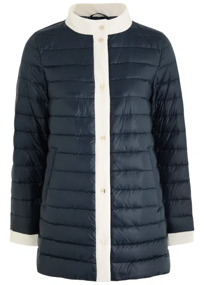 Herno Quilted Shell Jacket In Navy