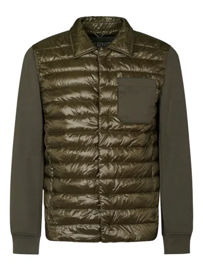 Herno Quilted Jacket With Contrasting Sleeves In Green