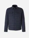 Herno Quilted Down Shirt Jacket In Blue
