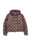 Herno Quilted Short Down Jacket In Brown