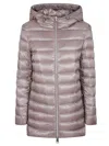 Herno Quilted Silk And Cashmere Jacket With Relaxed Fit And Hood In Neutral