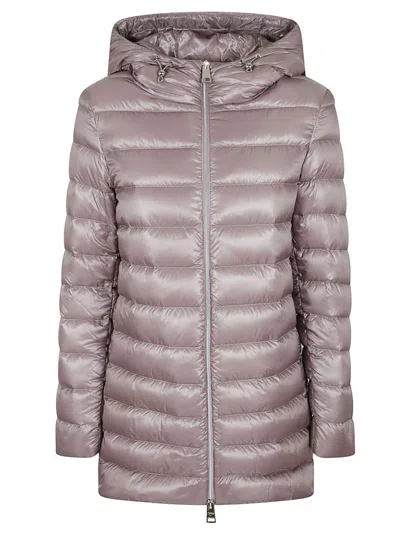 HERNO QUILTED SILK AND CASHMERE JACKET WITH RELAXED FIT AND HOOD