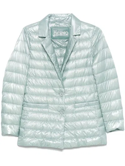 HERNO HERNO QUILTED SINGLE-BREASTED BLAZER WITH SHINY FINISH