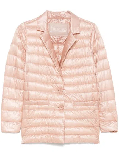 HERNO QUILTED SINGLE-BREASTED BLAZER WITH SHINY FINISH
