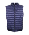 Herno Collar Padded Sleeveless Zip Pockets Jackets In Blue
