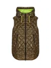 Herno Quilted Sleeveless Hooded Coat In Verde Militare