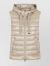 Herno Quilted Sleeveless Hooded Jacket Drawstring In Neutral