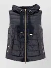 Herno Quilted Sleeveless Hooded Jackets With Side Pockets