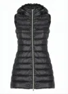 Herno Quilted Sleeveless Puffer Vest With Adjustable Hood In Black