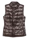 Herno Woman Puffer Dark Brown Size 6 Polyamide In Black