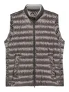 Herno Quilted High Neck Sleeveless Vest With Side Pockets In Gray