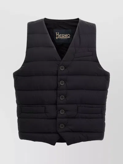 HERNO QUILTED SLEEVELESS VEST POCKETS