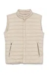 Herno Sleeveless High Neck Padded Jacket With Zip Pockets In Neutral
