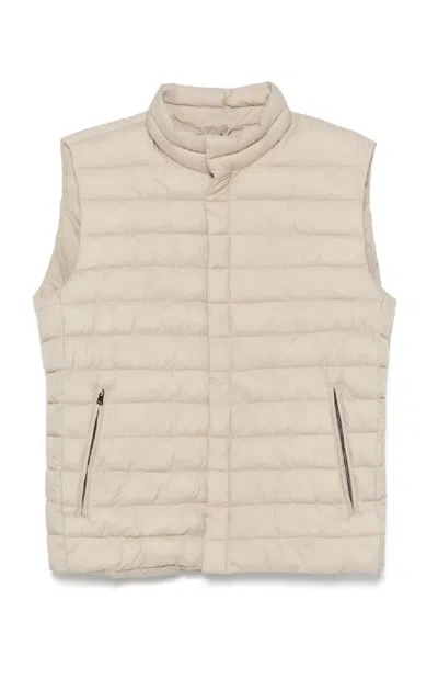 HERNO HERNO QUILTED SLEEVELESS VEST WITH HIGH COLLAR