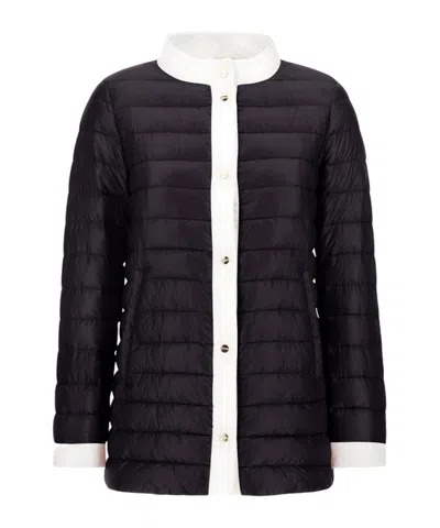 Herno Quilted Snap-button Down Jacket In Black