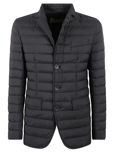 Herno Quilted Tailored Coat With Classic Collar