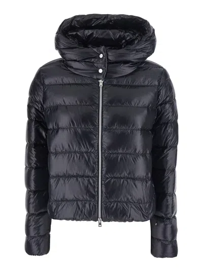 Herno Quilted Technical Down Jacket In Black