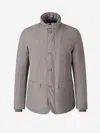 Herno High-neck Buttoned Padded Jacket In Light Grey