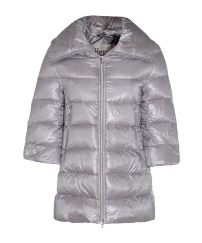HERNO QUILTED THREE-QUARTER-SLEEVE COAT