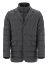 Herno Quilted Three-button Padded Jacket In Gray