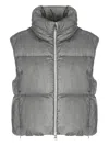 Herno High Neck Sleeveless Quilted Jacket In Gray