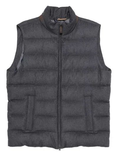 Herno Quilted Vest In Gray