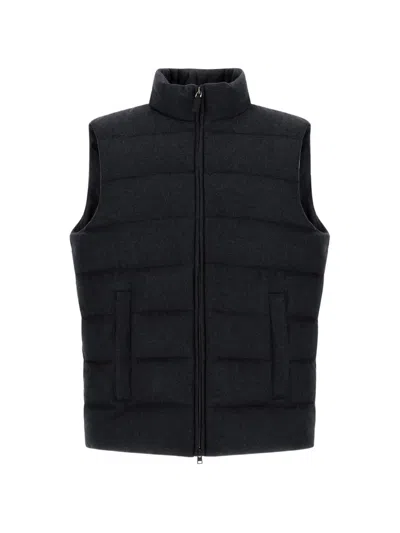 Herno Quilted Vest In Grey