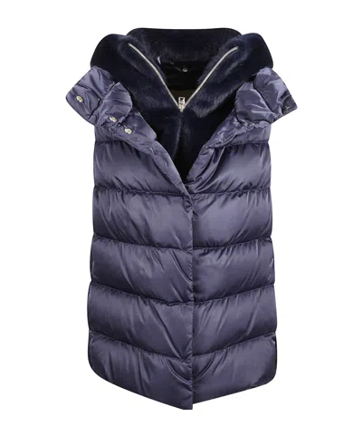 Herno Quilted Vest-style Down Jacket In Blue