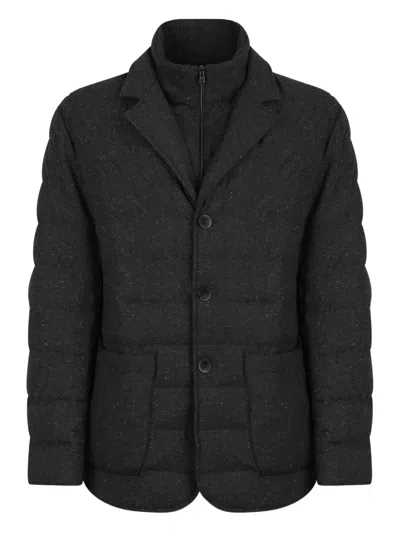 Herno Quilted Wool Jacket In Black