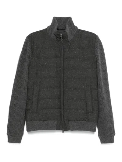 HERNO HERNO QUILTED WOOL JACKET WITH HIGH COLLARCLOSURE