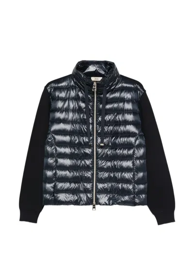 Herno Hooded Down Jacket High Neck Quilting In Multi