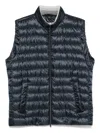 Herno Reversible Quilted Sleeveless Jacket With High Collar In Blue