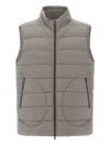 Herno Quilted Zip-front Gilet In Gray