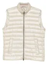 Herno Quilted Zip-front Gilet In Gray