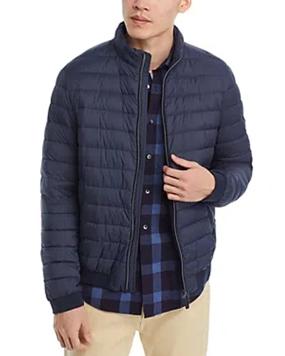 Herno Quilted Zip Front Jacket In Blue