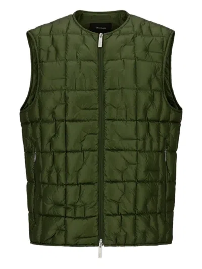 Herno Quilted Zip-front Gilet In Green